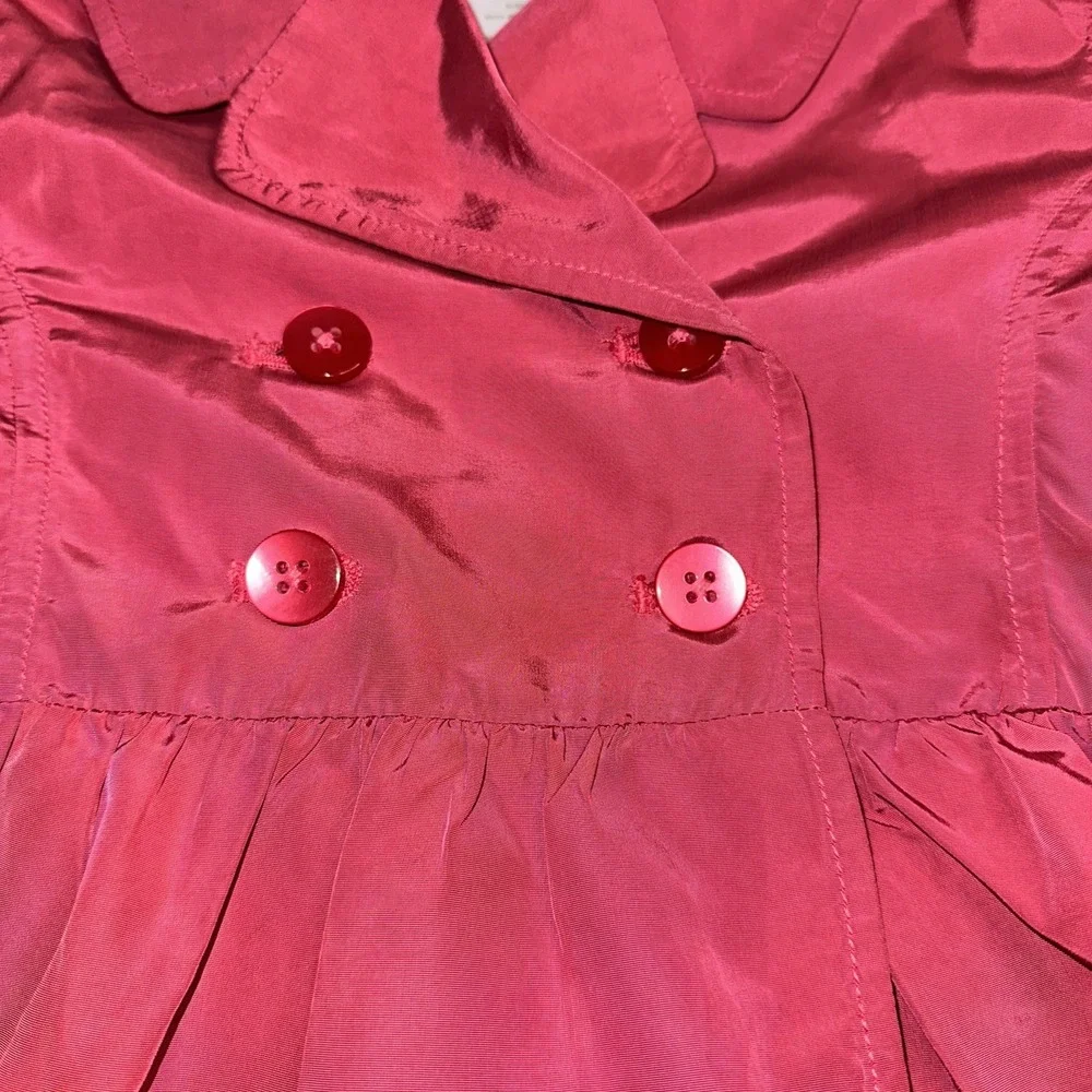 Gymboree Classroom Kitty Sz 9 Dark Pink Crop Trench Coat Jacket Girls‎